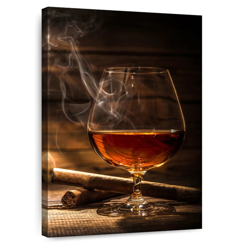 Yarlin Cigar With Whiskey, 36" H x 24" W