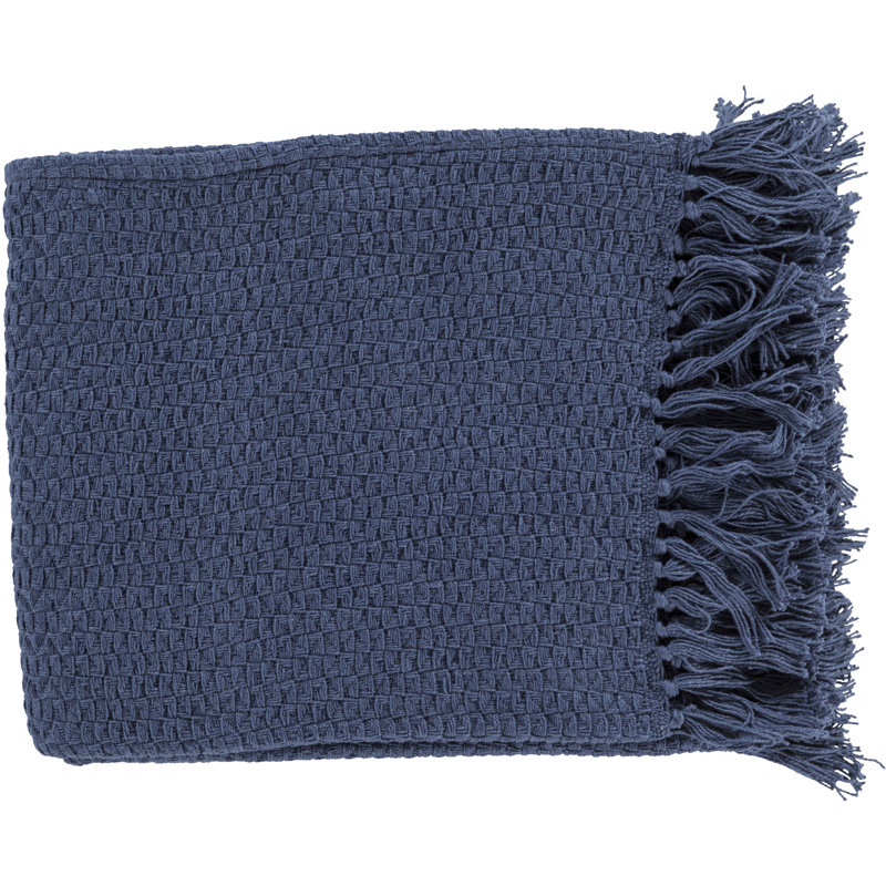 Jeté en coton Amea, Bleu marine