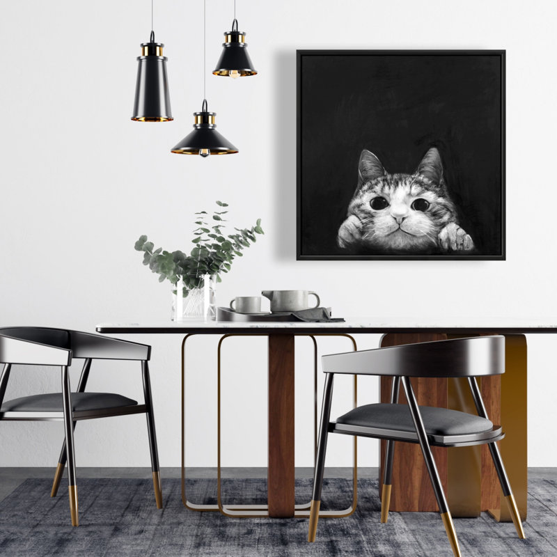 " Curious Cat ", 24" H x 24" W