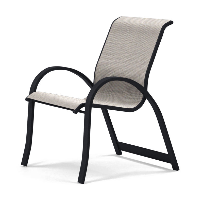 Fauteuil de salle à manger empilable Hiraku, Huître Augustine, Noir