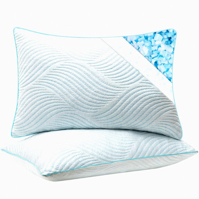 CoolDream Queen Size Pillow Set - 2 Pack Adjustable Firm Pillows for Back and Side Sleepers - Cooling Technology for Better Sleep