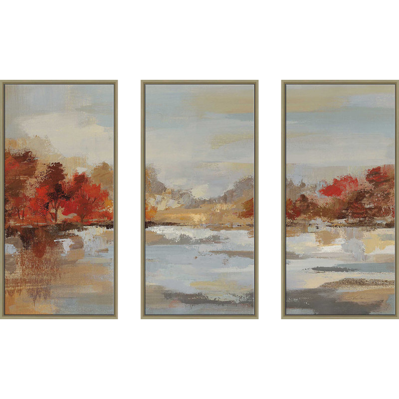 «Late Fall Reminiscense Crop», reproduction de 3 pièces sur toile flottante, H 33,5 po x l 52,5 po x P 2 po
