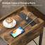 Table de bout étroite avec station de charge sans fil et rangement