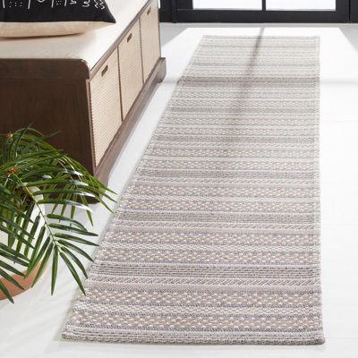 Martha Stewart Cotton Striped Rug in Gray/Taupe