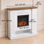 Foyer électrique de 45 po avec manteau et tablette, 1400 W, autoportant, blanc