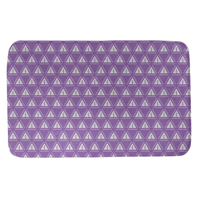 Tapis pour salle de bain à arbres minimalistes Barbra, l 17 po x L 24 po, Violet / gris