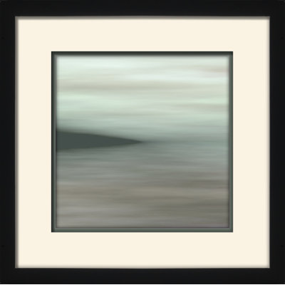 Abstrait horizon 10 - Peinture sur papier encadrée