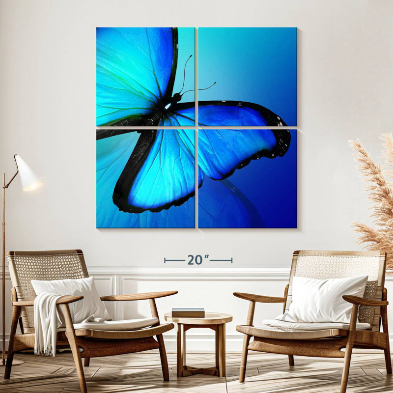 Brampt brillant Morpho papillon, H 57 po x l 57 po