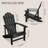 Adirondack Chair, Outdoor Oversized Patio Chair Fire Pits Chair,Black-2072155564