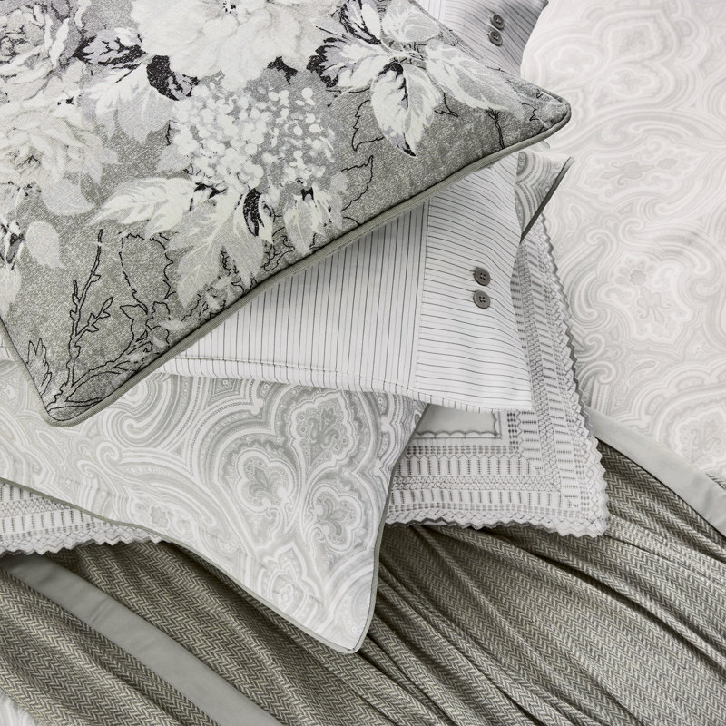 Amalia Pillow Case Pairs Sp White/Silver