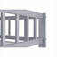 Lit superposé d'escalier moderne et multifonctionnel avec lit gigogne, configuration simple sur lit double, bois massif gris classique