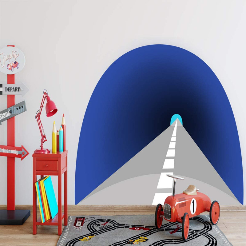 Adhésif décoratif tunnel mural caricature, H 12 po x l 12 po x P 0,2 po
