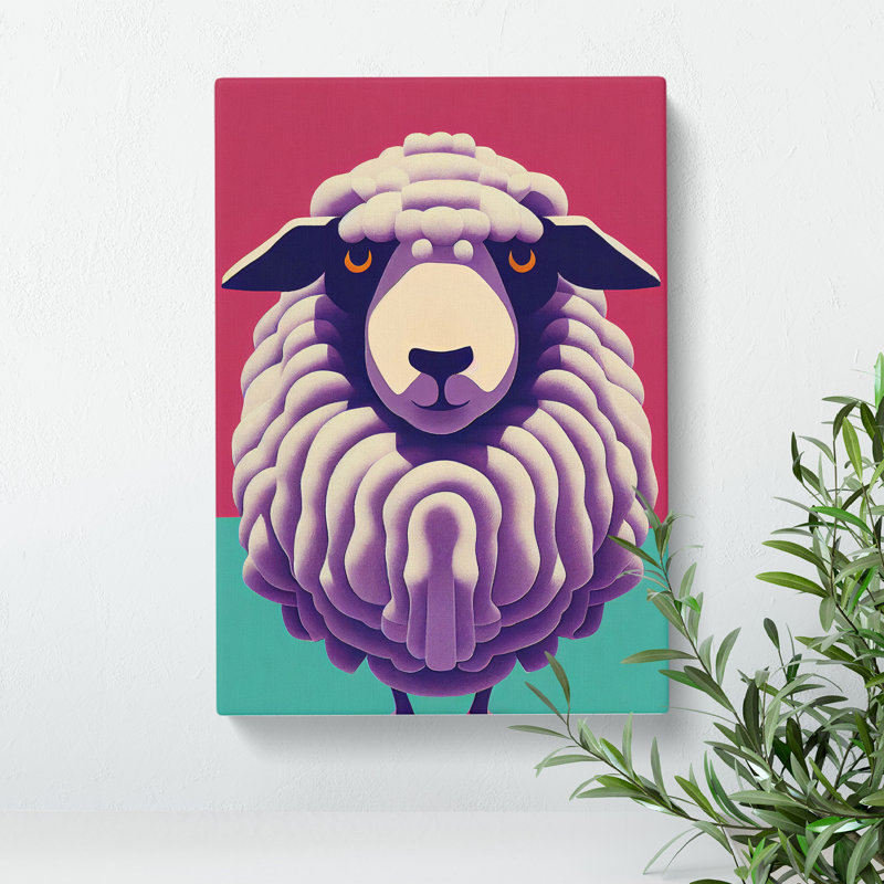 XC1022-1632X Colourful Sheep - Wrapped Canvas Print, 76cm H x 50cm W x 3cm D