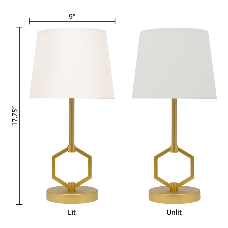 17.75"H Mangrum Gold & White Twin Table Lamps