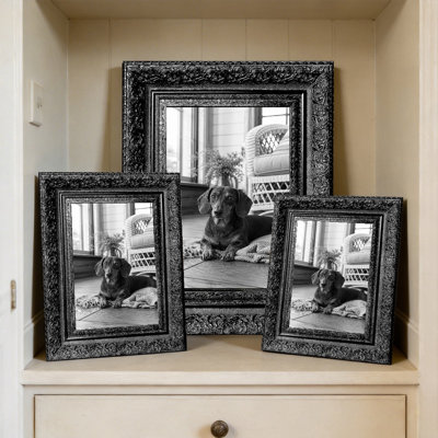 Black 3 PCS Decorative Picture Frame for 11" x 14" Photos and Christmas Gifts