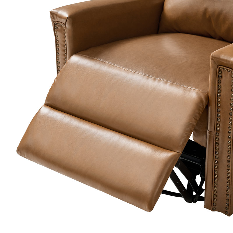 Medlin 31''W Transitional Faux Leather Dual Motor Swivel Rocker Recliner with USB Ports (Set of 2), Brown