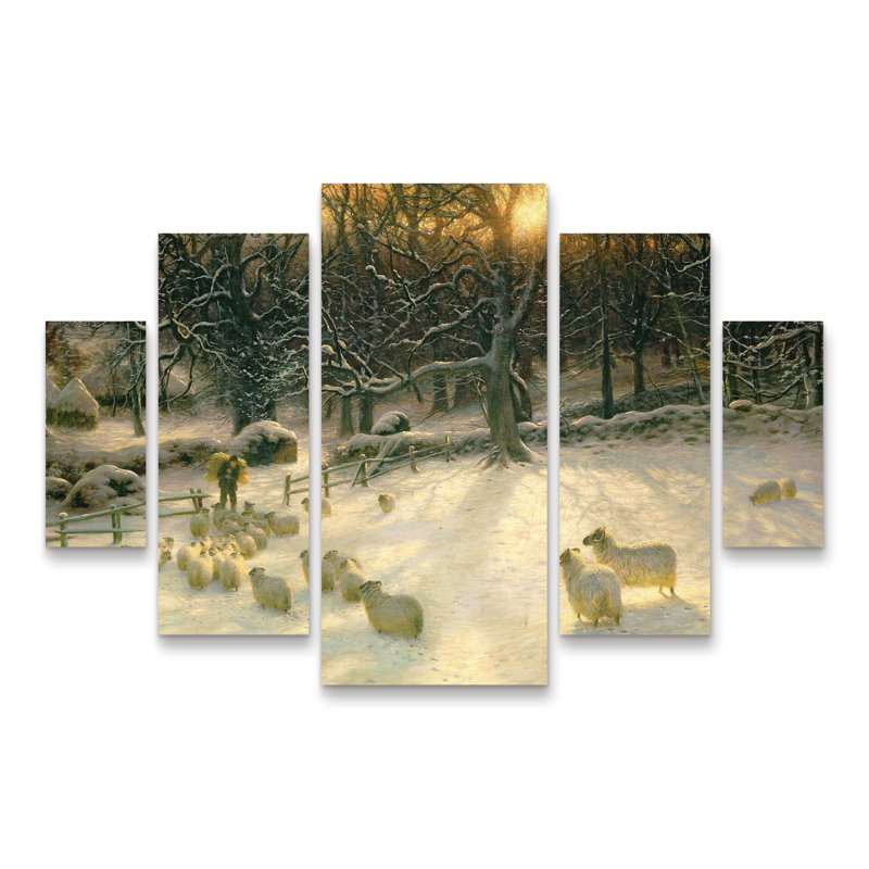 Joseph Farquharson «The Shortening Winters Day», ensemble de panneaux d'art à losanges