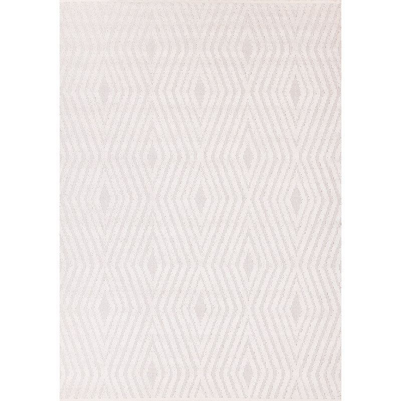 Cano Intricate Looped Trellis White Area Rug, Rectangle 5'3" x 7'7"