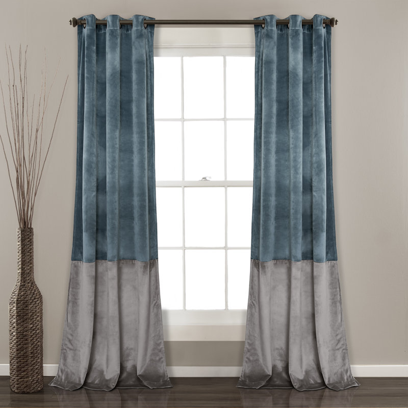 Prima Room Darkening Curtain Pair, Slate Blue/Gray