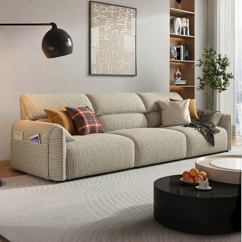 Canapé moderne simple de style crème, Beige amande