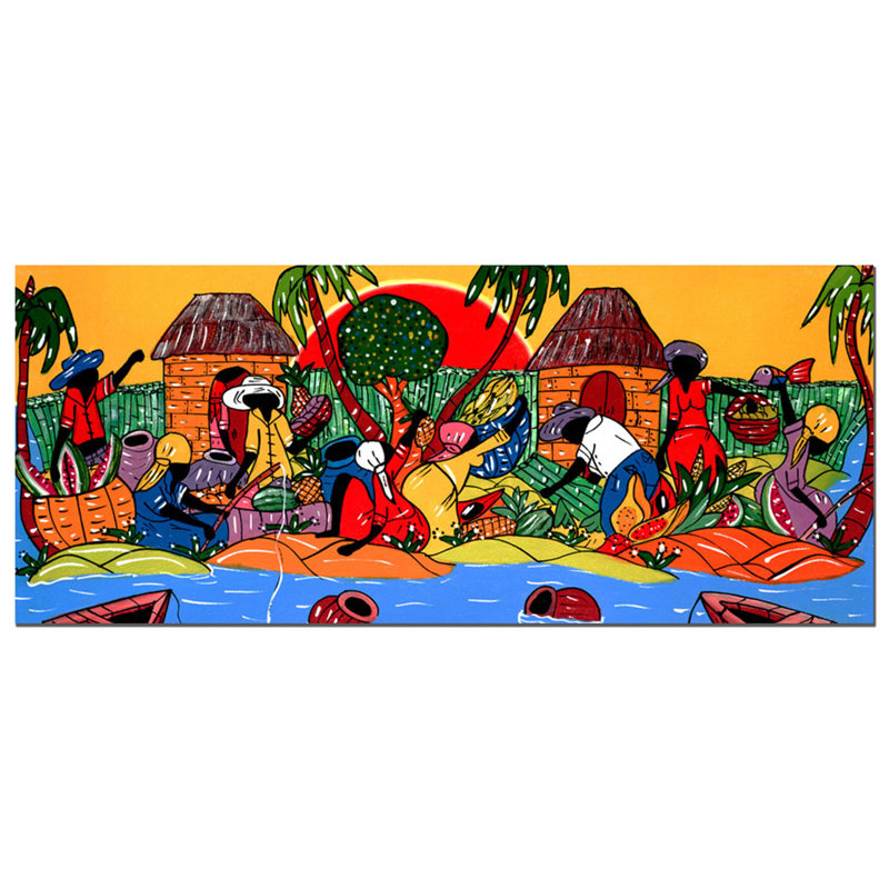 Caribbean Armory Abstract Canvas Art in Bright Colors