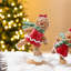 Décoration de table de Noël en résine représentant des bonshommes en pain d'épice skiant, 15 cm de hauteur