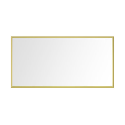 Miroir de meuble-lavabo en métal 96 po x 48 po - Rouille, vue transparente, finition noir mat, convient à différents thèmes
