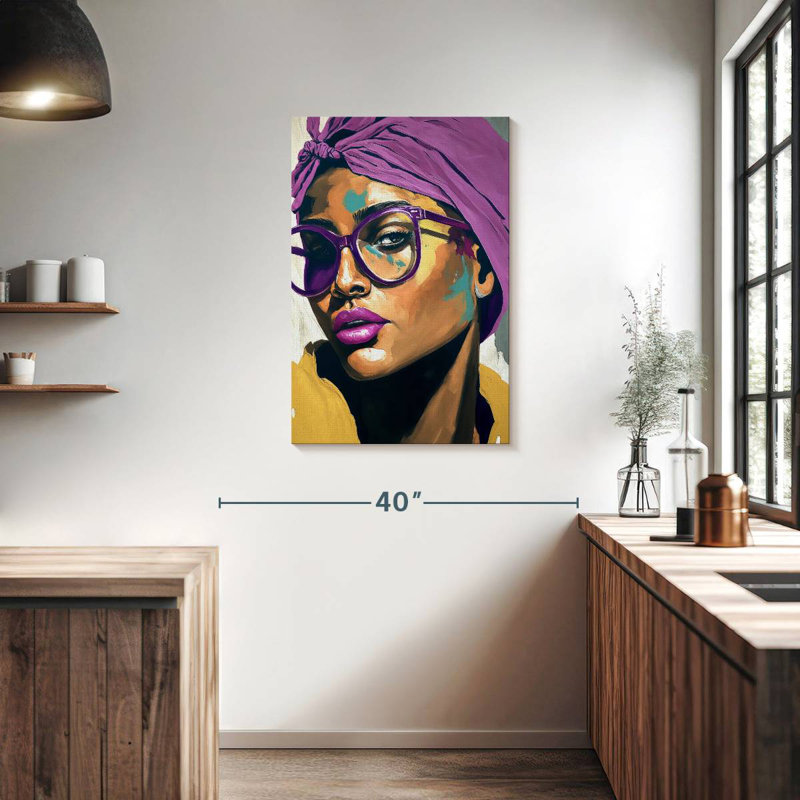 Leisha en turban mauve, H 36 po x l 24 po