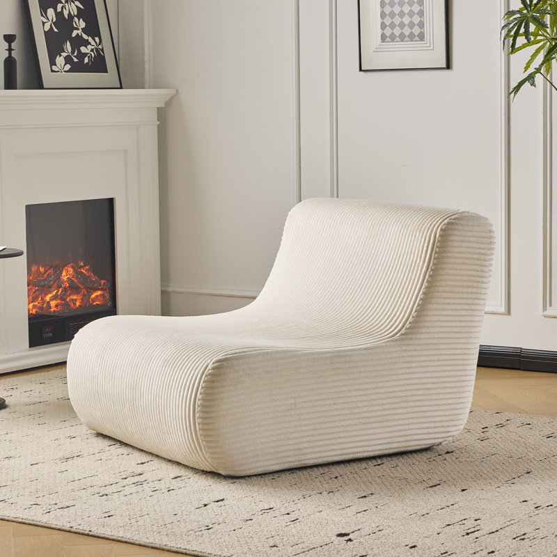 Cotton Blend Bean Bag Lounger, Beige