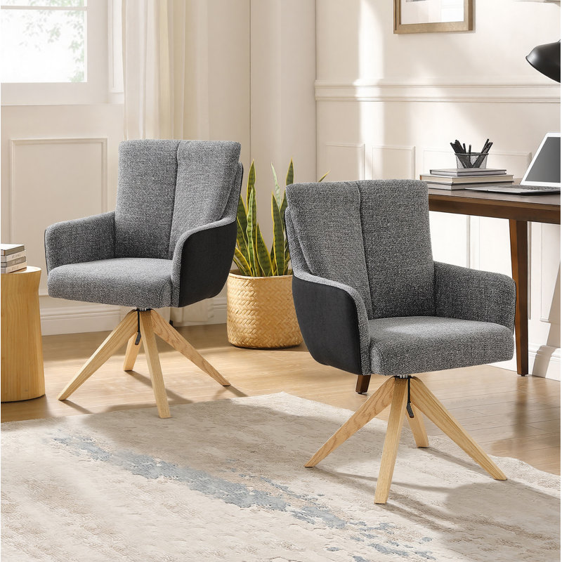 Ensemble de 2 chaises de bureau Bernab, Gris