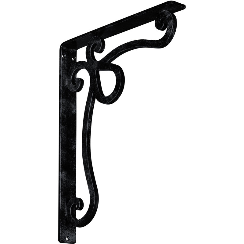 Support en fer forgé Orleans, Étain antique, H 15 po x l 1,5 po x p 12 po