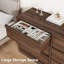 Commode à 6 tiroirs - Commode en bois de 47 po de largeur pour la chambre à coucher, grand rangement pour le salon, le vestibule, la chambre de bébé, le placard-1231998833