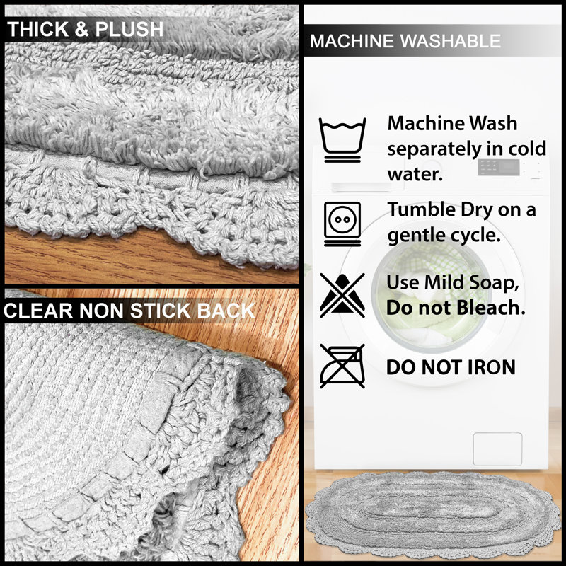 Tapis pour salle de bain Crouseville, Gris clair