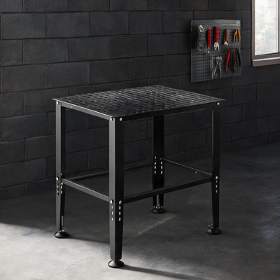 Writing Desk Welding Work Surface, 36 x 24 Inch, Steel, Rectangle, Matte Black, 800 lb Capacity, 4 Adjustable Feet