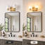 Applique murale de meuble-lavabo 2 lumières avec abat-jour en verre givré nervuré, or brossé-1697578692-1697578712