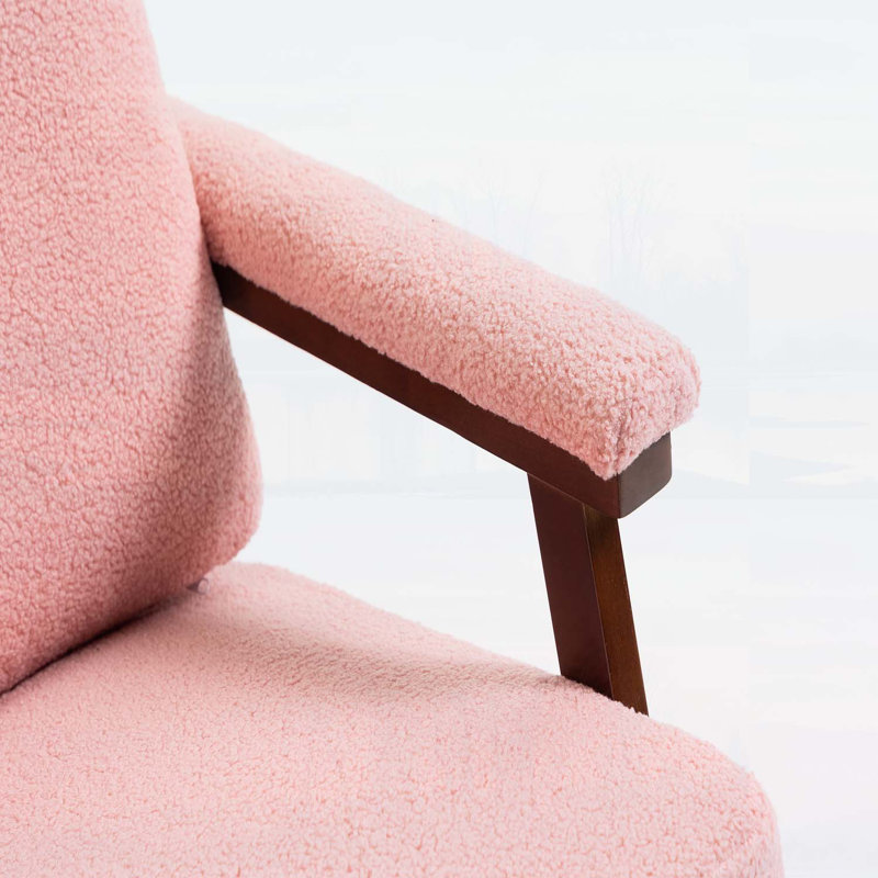 Chaise berçante décorative, salon rembourré confortable et fauteuil de lecture, Rose clair