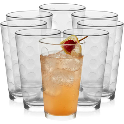 Verres à gobelet à motif Reno, 16 onces, ensemble de 8