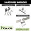 Brushed Nickel Non-Bypass Sliding Barn Door Hardware Kit - Spoke Wheel Design Roller-55255426
