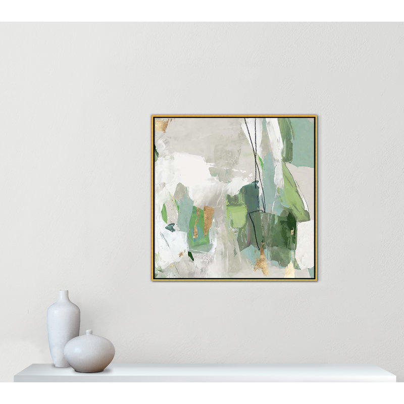 Enchanted Emerald II Print by Tom Reeves, 37.5" H x 37.5" W x 2" D, Gold Floater Framed