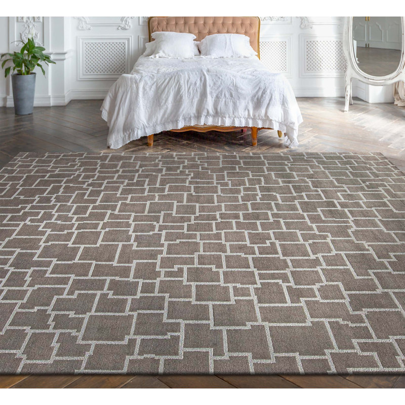Tapis en vison de haute qualité noué à la main, Rectangle 8 pi x 10 pi
