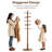 Solid Wood Coat Rack Freestanding With 10 Hooks, Coat Tree Freestanding 3 Adjustable Heights For Coat, Hats, Handbags, Coat Stand For Entryway,Bedroom,Office, Walnut