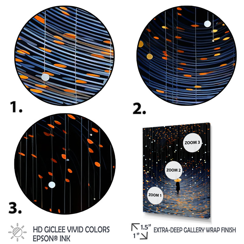 Starry Night Sky Pathway - reproduction d'art abstrait mural, H 44 po x l 34 po x P 1,5 po, Cadre flottant noir