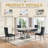 70.08" Modern Faux Marble Dining Table Set With Double X Base-122922127-116292545-116292550