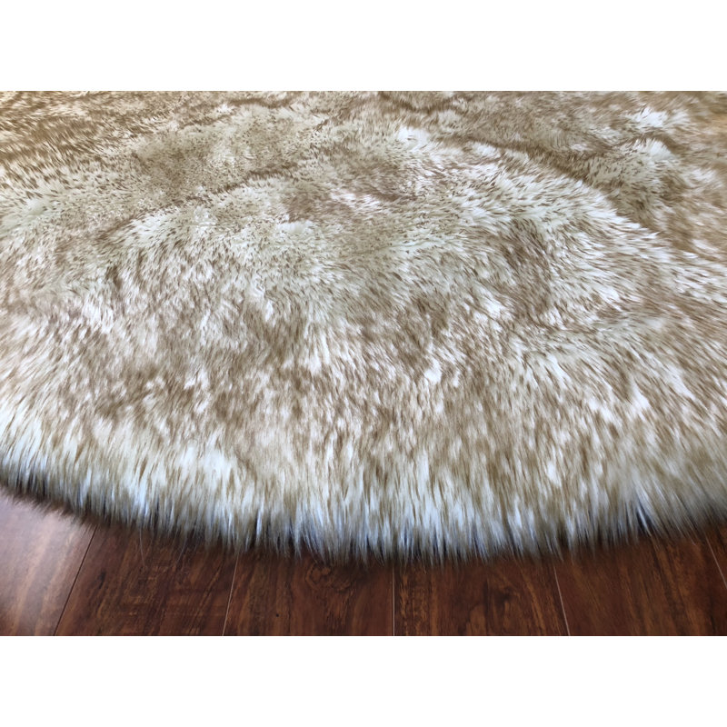 Whitlatch Performance Faux Sheepskin Washable Indoor Rug, Oval 8' x 11'