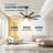  52-inch Modern Ceiling Fan with Light, 8 ABS Blades, DC Motor, 6 Speeds, Downrod Mount for Bedroom, Living Room