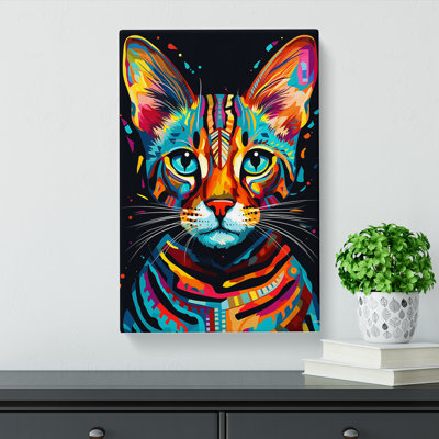 Bengal Cat Modern Art No.2 - Wrapped Canvas