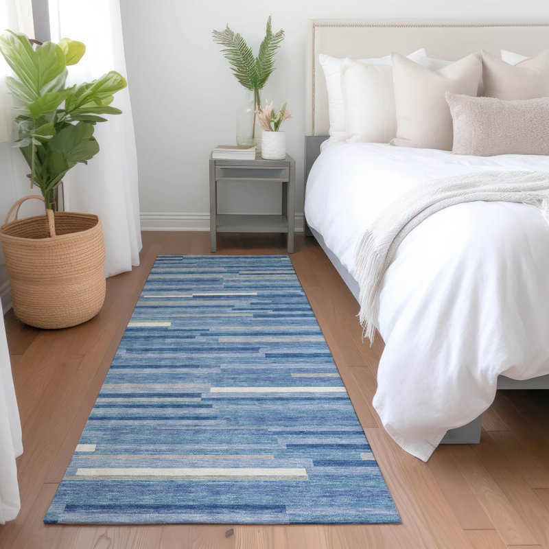 Premium Machine Washable Prisco Sky Rug, Runner 2'3" x 7'6"
