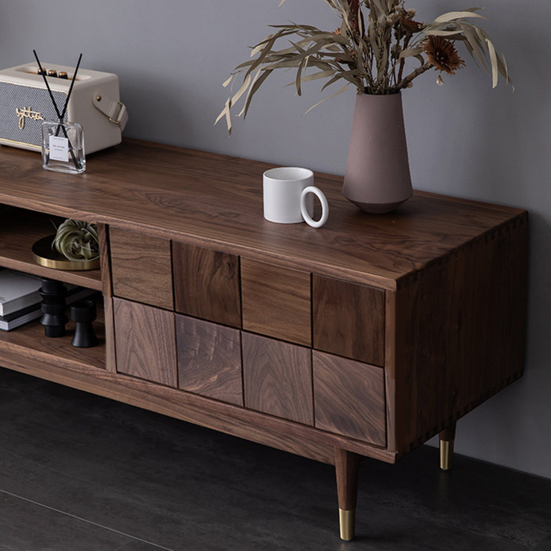 Meuble télé léger et luxueux au design rétro, 94.48"
