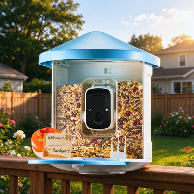 Station d'alimentation pour oiseaux avec roulettes, support de jeu portatif, bols et plateau en acier inoxydable pour l'intérieur et l'extérieur.