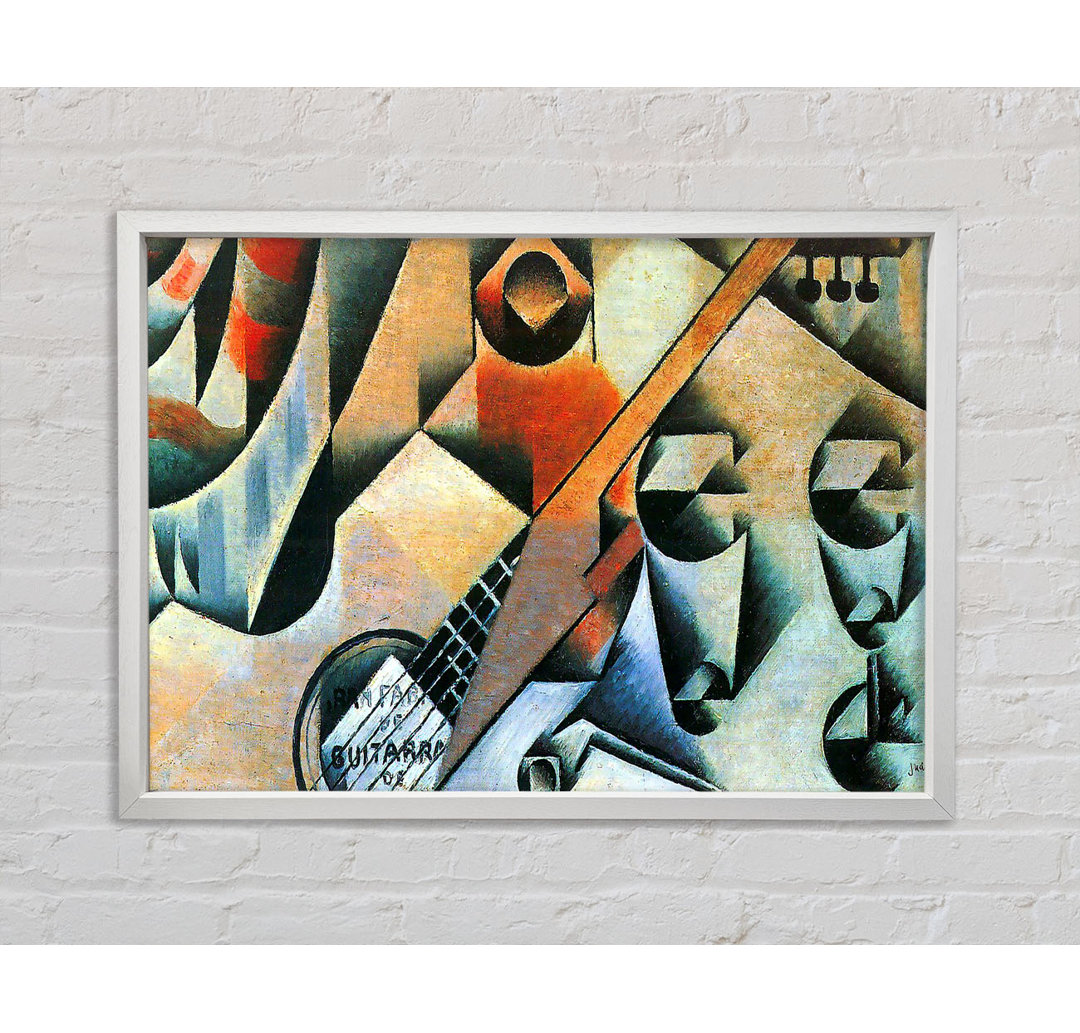 Banjo (Gitarre) und Brille von Juan Gris - Einzelbildrahmen Kunstdrucke auf Leinwand